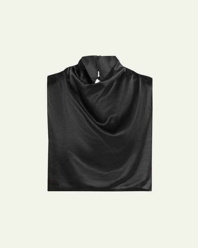 Silk Cowl-Neck Top
